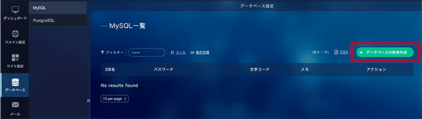 データベースの準備