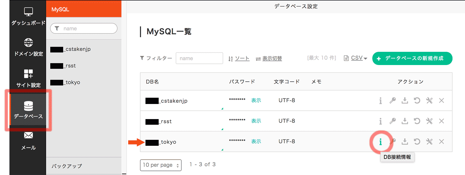 データベース一覧